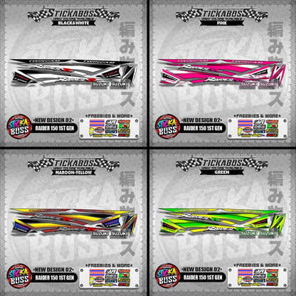 RAIDER 150 1ST GEN STOCK DECALS ( NEW DESIGN 02 )【WITH FREEBIES】