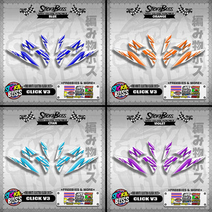 CLICK V3 DECALS ( FOR WHITE 2 TONE SPEED STREAKS )【WITH FREEBIES】