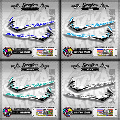 RS 125 / NICE 125 CARB DECALS ( RAIDER FI CONCEPT )【WITH FREEBIES】