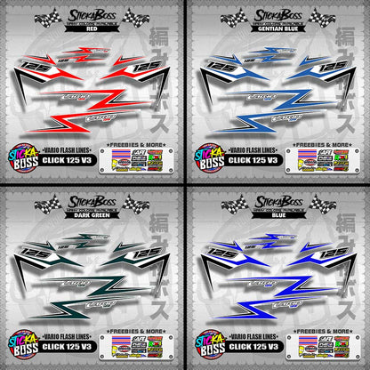 CLICK 125 V3 DECALS ( VARIO FLASH LINES )【WITH FREEBIES】