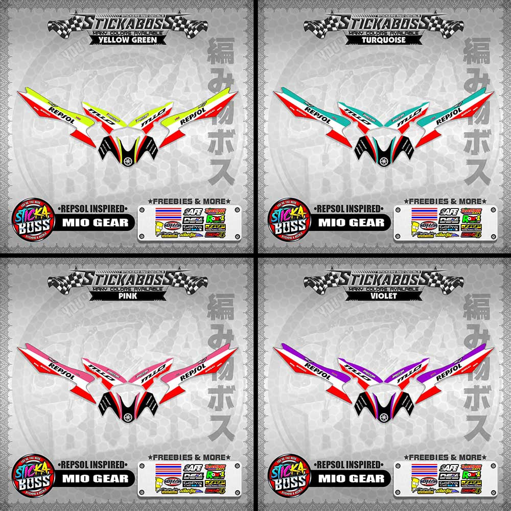 MIO GEAR STICKER DECALS ( REPSOL INSPIRED )【WITH FREEBIES】