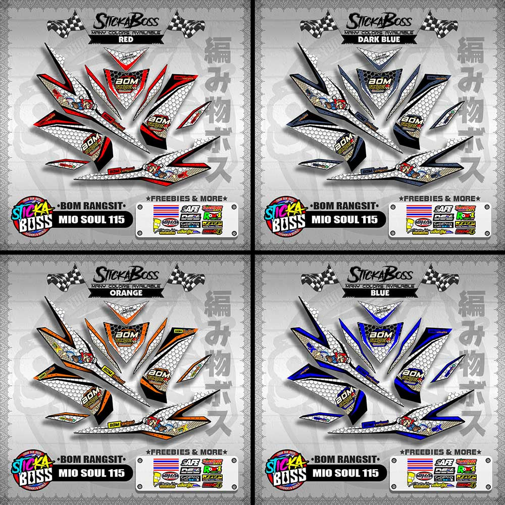 MIO SOUL 115 INDO DECALS ( BOM RANGSIT )【WITH FREEBIES】