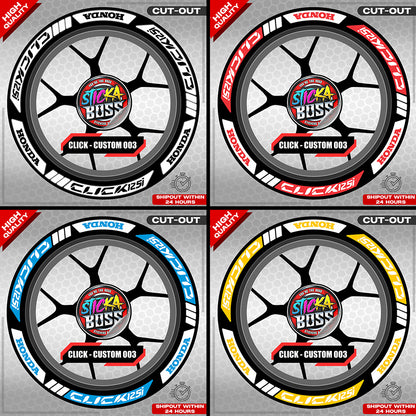 CLICK 125 MAGS STICKER SET  ( 2 MAGS ) - CUSTOM 003 | VINYL WATERPROOF CUT-OUT DECALS
