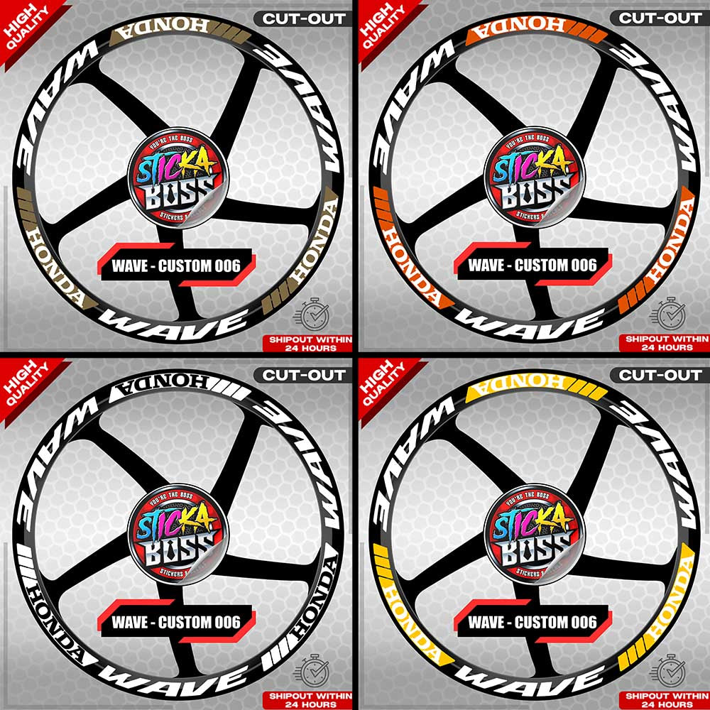 WAVE 110 / 125 MAG STICKER SET ( 2 MAGS ) - CUSTOM 006 | VINYL WATERPROOF CUT-OUT DECALS