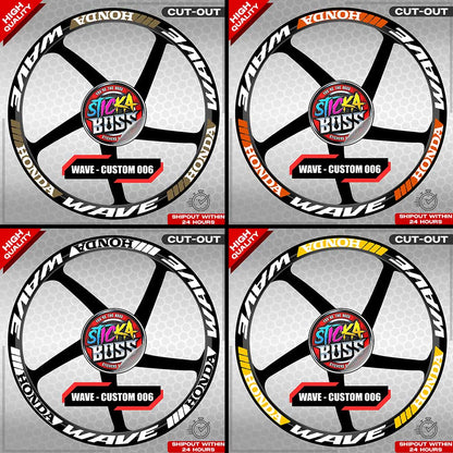 WAVE 110 / 125 MAG STICKER SET ( 2 MAGS ) - CUSTOM 006 | VINYL WATERPROOF CUT-OUT DECALS