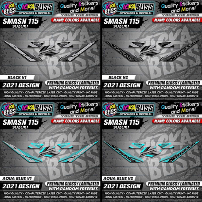 Suzuki Smash 115 Stock Decals ( 2021 DESIGN )【WITH FREEBIES】