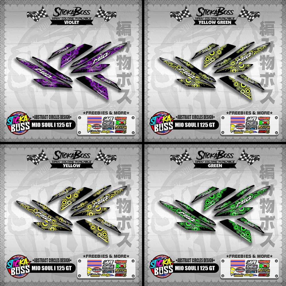 MIO SOUL I 125 GT DECALS ( ABSTRACT CIRCLES DESIGN )【WITH FREEBIES】