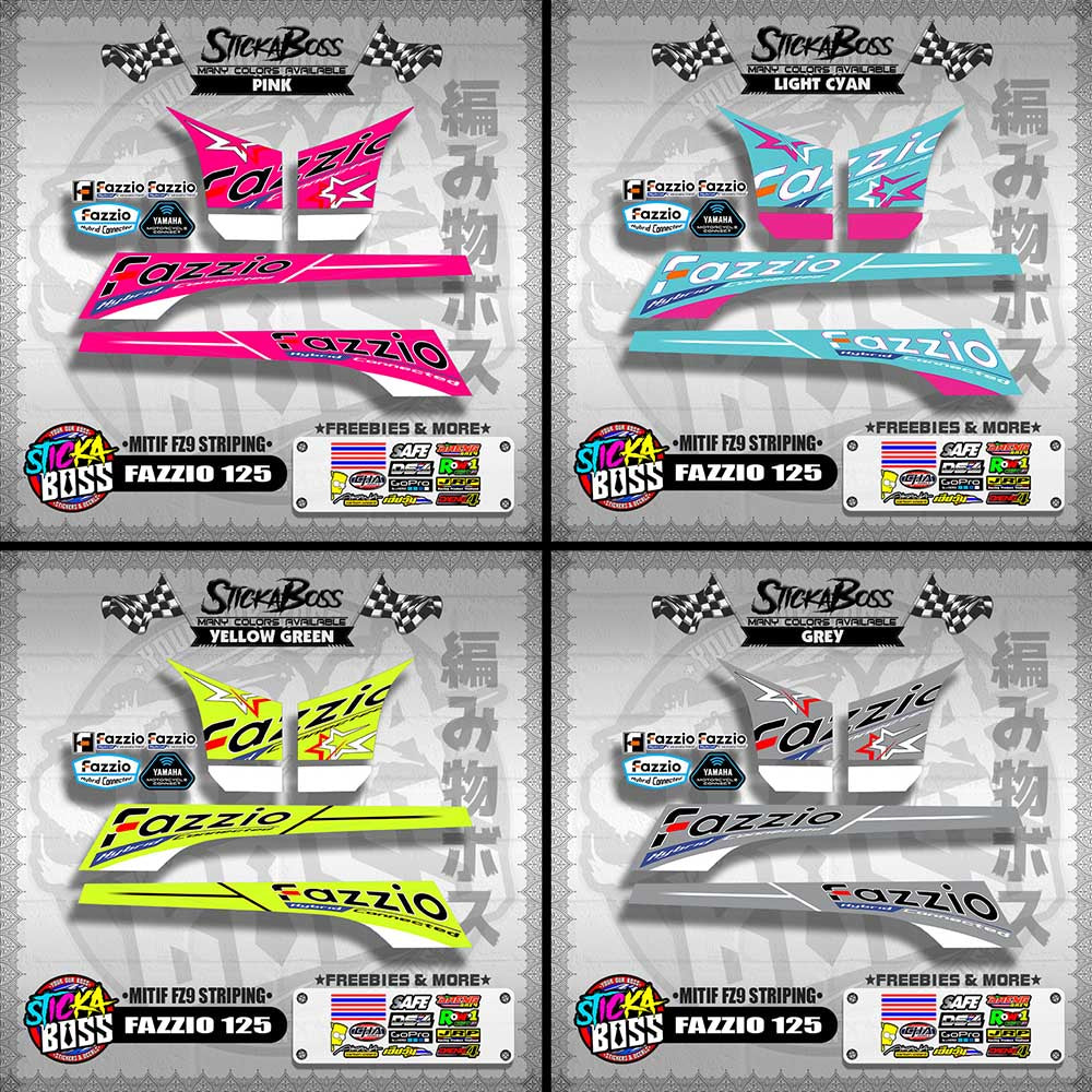 FAZZIO 125 DECALS ( MITIF FZ9 STRIPING )【WITH FREEBIES】