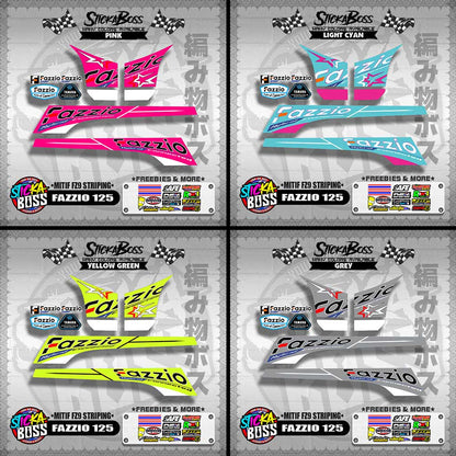 FAZZIO 125 DECALS ( MITIF FZ9 STRIPING )【WITH FREEBIES】