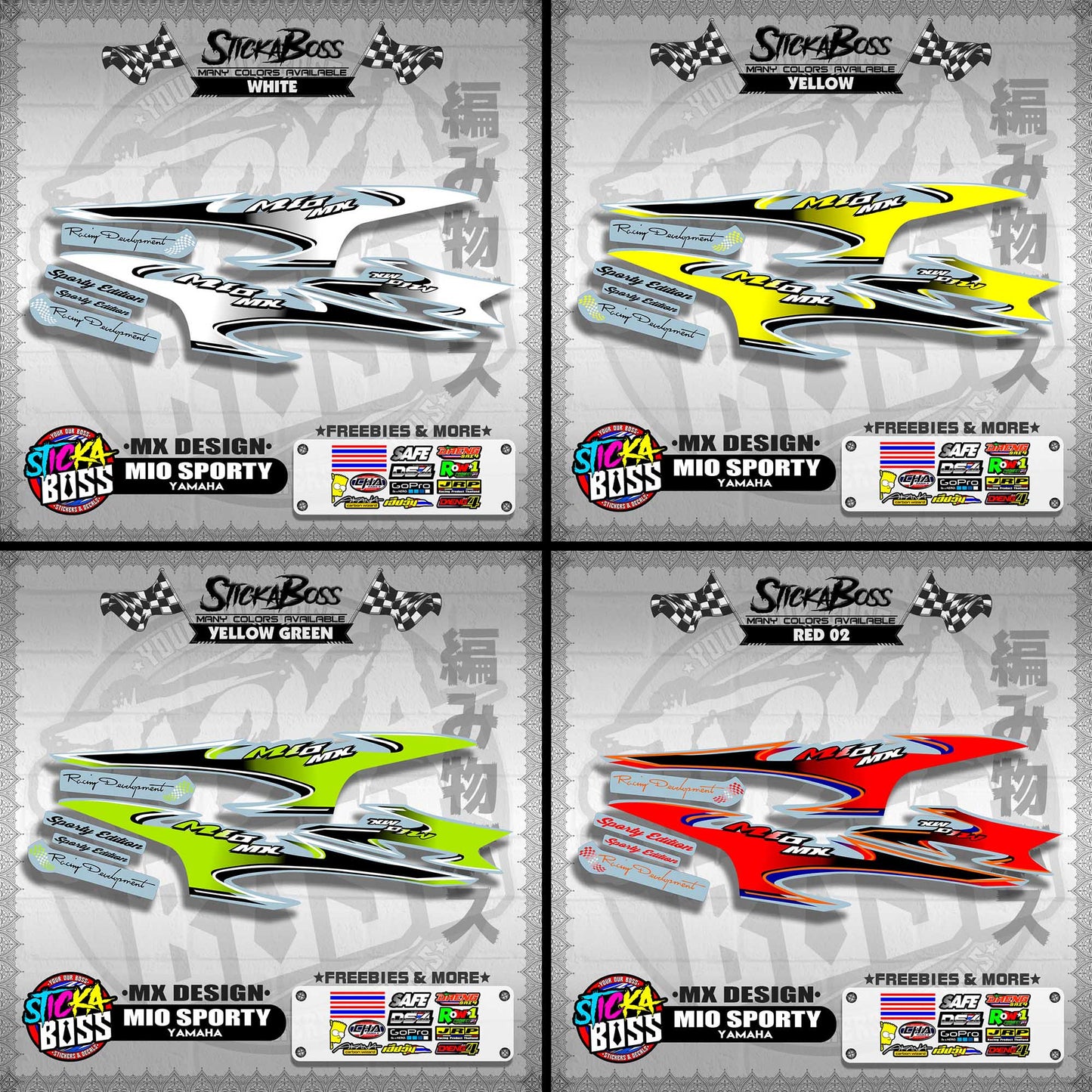 MIO SPORTY STOCK DECALS ( MX DESIGN )【WITH FREEBIES】