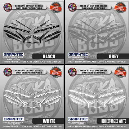 AEROX V1 CUT OUT DECALS ( 001 SHARP STRIPPING ) | VINYL WATERPROOF CUT-OUT STICKER DECALS
