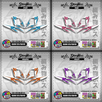 CLICK 125 / 150 V2 DECALS ( 2021 CUSTOM ART 01 )【WITH FREEBIES】