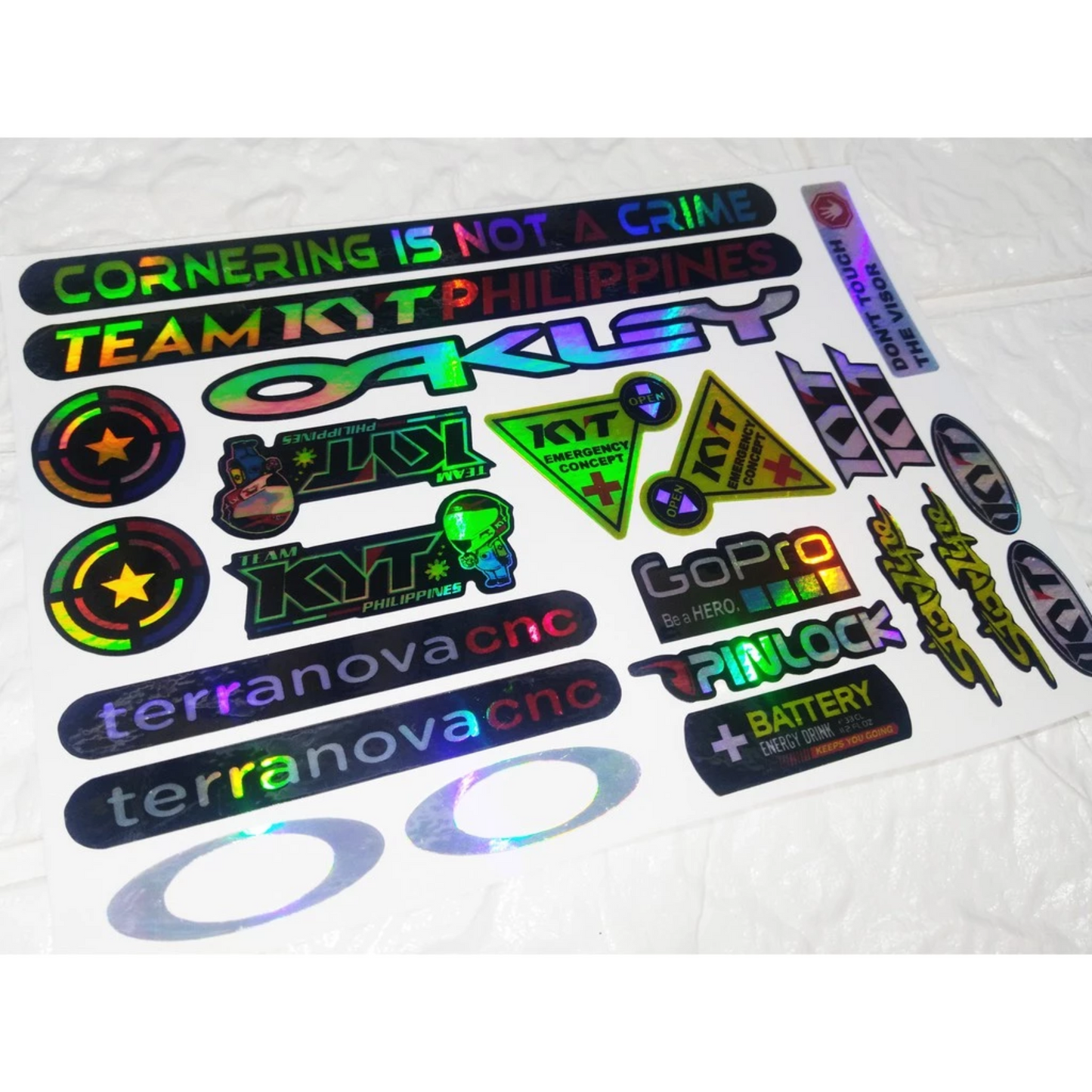 【HOLOGRAM】KYT HELMET VISOR STICKERS (KYT ver1) (Premium Glossy Laminated)【HOLOGRAPHIC】