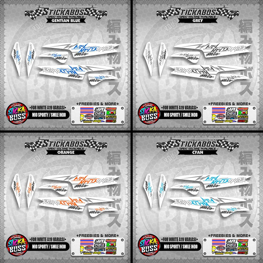 MIO SPORTY / SMILE INDO STICKER DECALS ( FOR WHITE A19 VARIASI )【WITH FREEBIES】