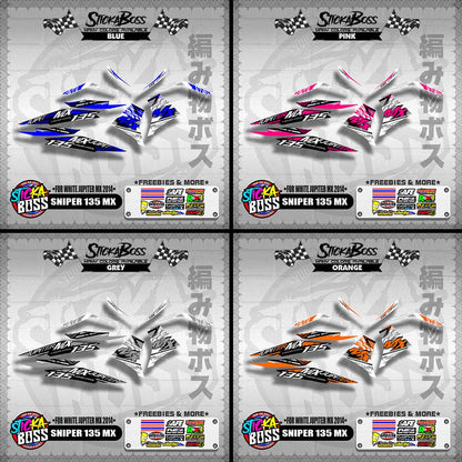 SNIPER 135 MX DECALS ( FOR WHITE JUPITER MX 2014 )【WITH FREEBIES】