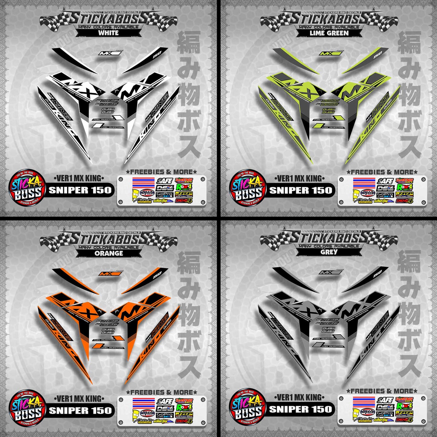 SNIPER 150 DECALS ( VER1 MX KING )【WITH FREEBIES】MALAYSIAN CONCEPT/Y15ZR/EXCITER 150
