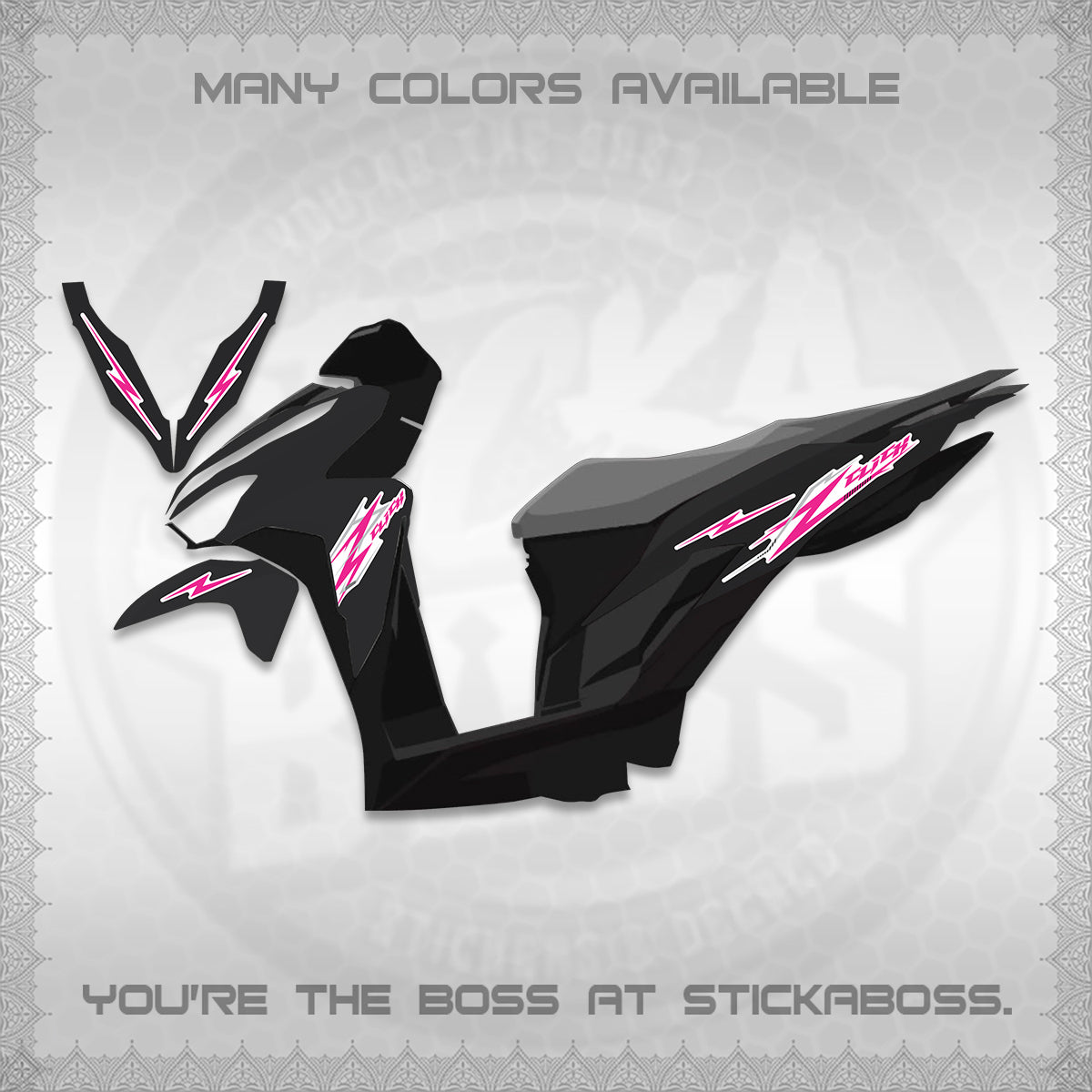 CLICK 125 V2 INDO FOR WHITE DECALS (2024 CL 00-A8 STYLE) STICKER KITS By STICKABOSS