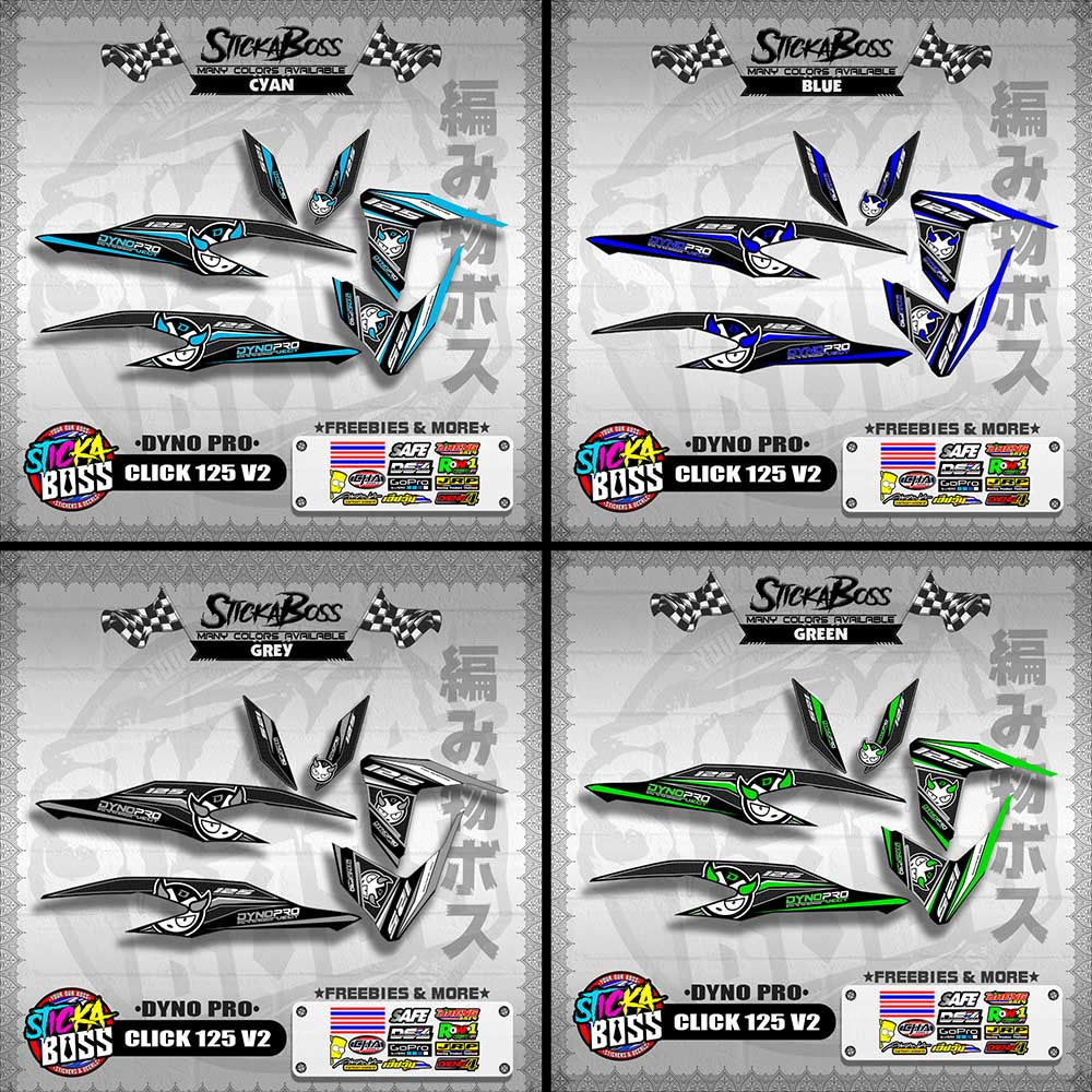CLICK 125 V2 DECALS ( DYNO PRO )【WITH FREEBIES】