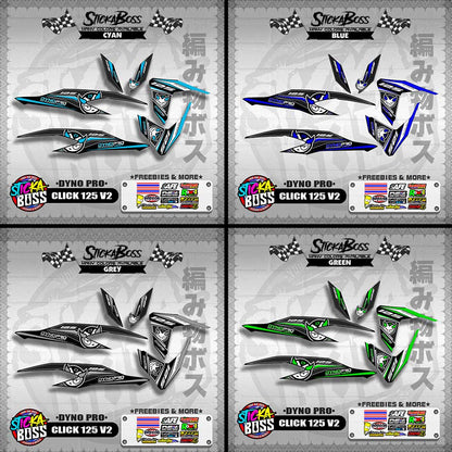 CLICK 125 V2 DECALS ( DYNO PRO )【WITH FREEBIES】