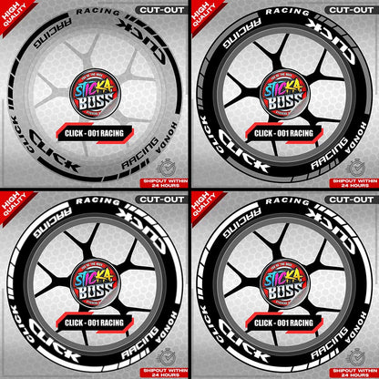 CLICK 125 / 150 / 160 MAGS STICKER SET  ( 2 MAGS ) - 001 RACING | VINYL WATERPROOF CUT-OUT DECALS