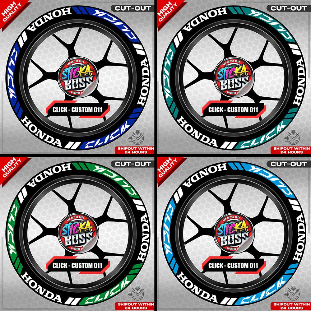 CLICK 125 / 150 / 160 MAG STICKER SET  ( 2 MAGS ) - CUSTOM 011 | VINYL WATERPROOF CUT-OUT DECALS
