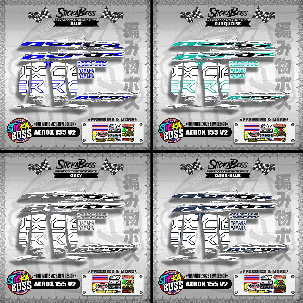 AEROX 155 V2 MALAYSIAN DECALS ( FOR WHITE 2023 NEW DESIGN )【WITH FREEBIES】