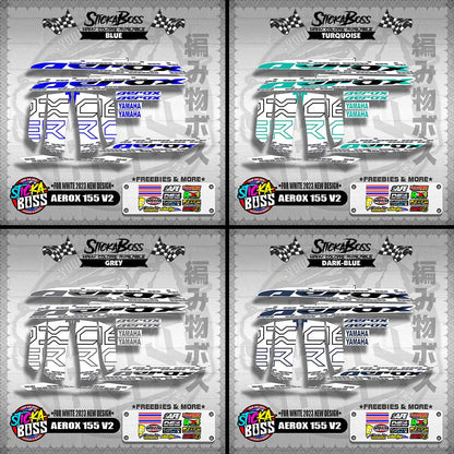 AEROX 155 V2 MALAYSIAN DECALS ( FOR WHITE 2023 NEW DESIGN )【WITH FREEBIES】