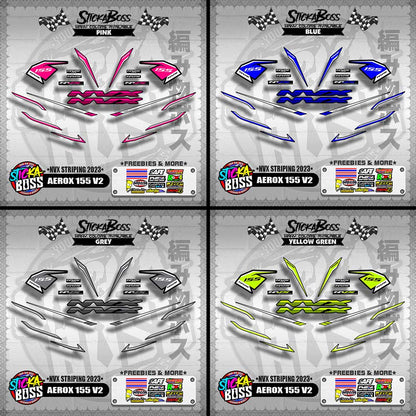 AEROX 155 V2 DECALS ( NVX STRIPING 2023 )【WITH FREEBIES】