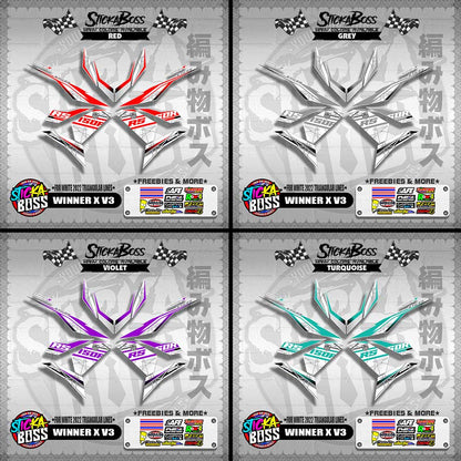 WINNER X V3 DECALS ( FOR WHITE 2022 TRIANGULAR LINES )【WITH FREEBIES】