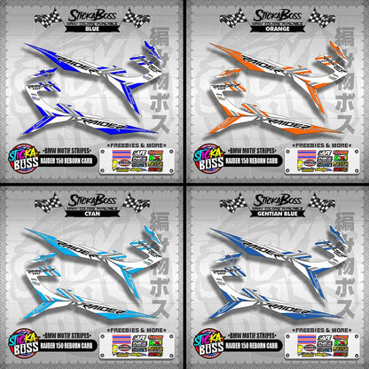 RAIDER 150 REBORN CARB DECALS ( BMW MOTIF STRIPES )【WITH FREEBIES】