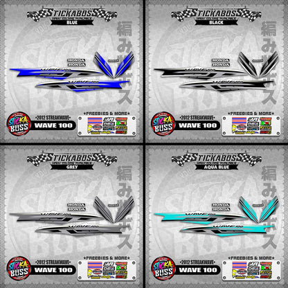WAVE 100  STICKER DECALS ( 2012 STREAKWAVE ) 【WITH FREEBIES】