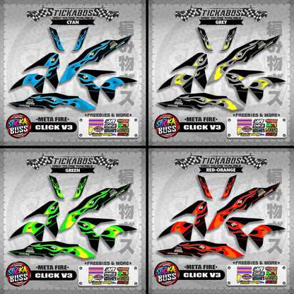 CLICK V3 STICKER DECALS ( META FIRE )【WITH FREEBIES】