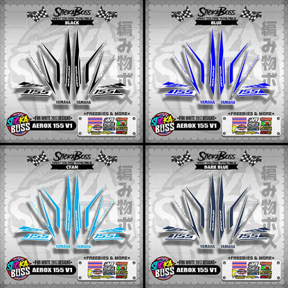 AEROX 155 V1 STOCK DECALS ( FOR WHITE 2017 DESIGNS ) 【WITH FREEBIES】