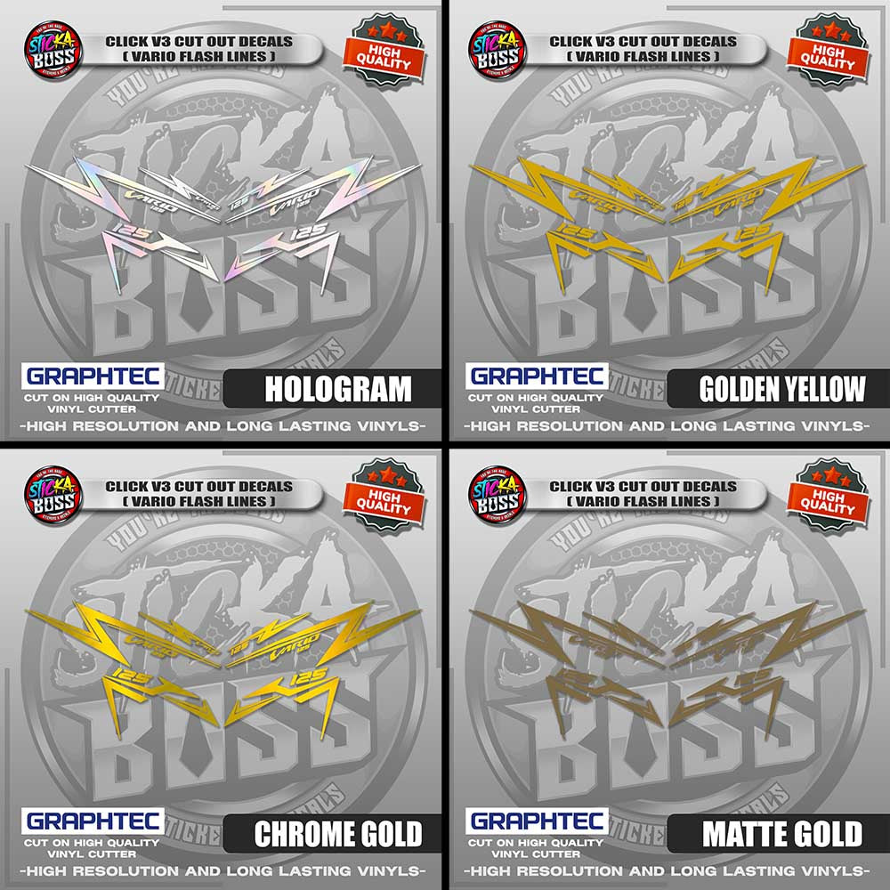 CLICK V3 CUT OUT DECALS ( VARIO FLASH LINES ) | VINYL WATERPROOF CUT-OUT STICKER DECALS