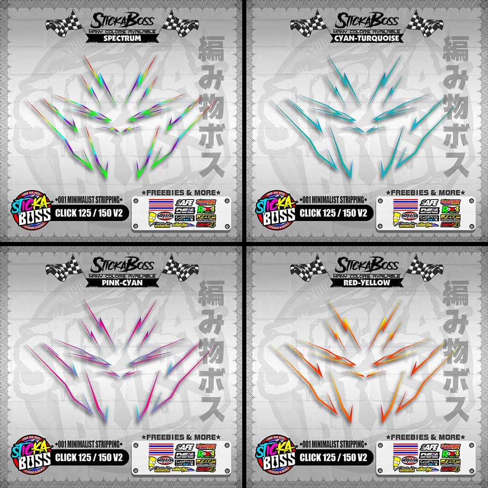 CLICK 125 / 150 V2 DECALS ( 001 MINIMALIST STRIPPING )【WITH FREEBIES】
