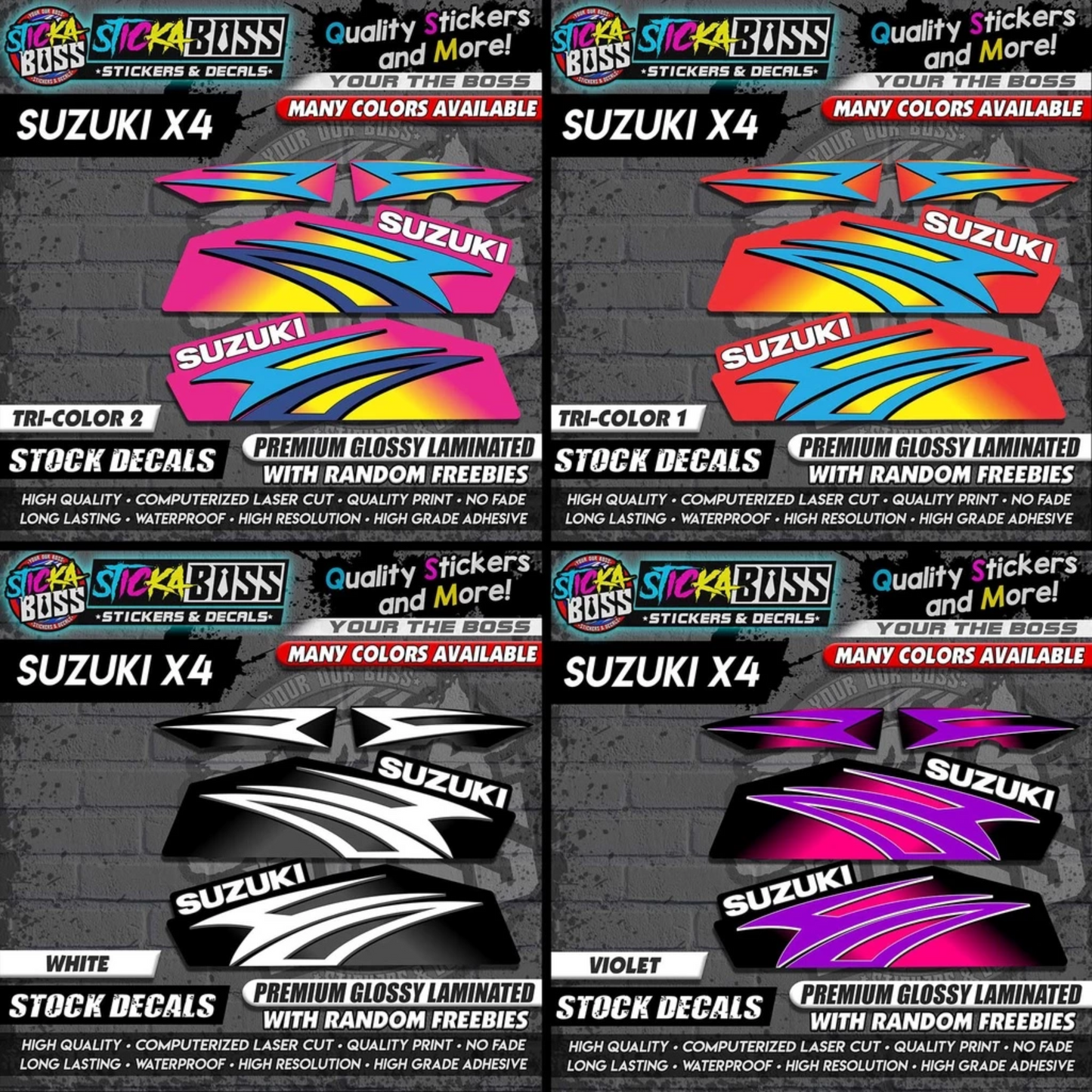 SUZUKI X4 STOCK DECALS【WITH FREEBIES】