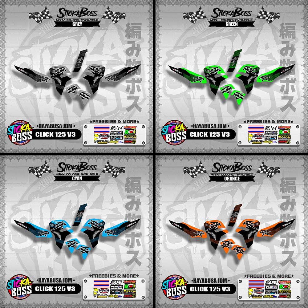 CLICK 125 V3 DECALS ( HAYABUSA JDM )【WITH FREEBIES】