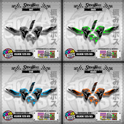 CLICK 125 V3 DECALS ( HAYABUSA JDM )【WITH FREEBIES】