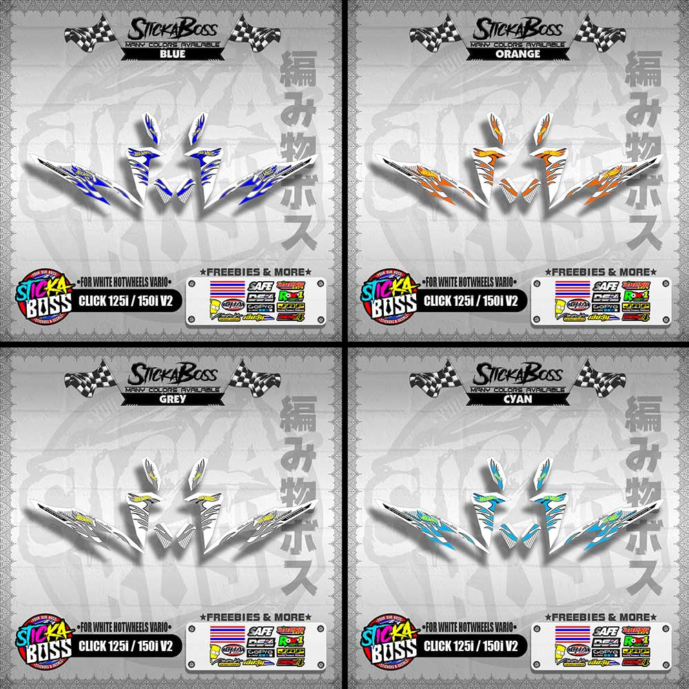 CLICK 125i / 150i V2 DECALS ( FOR WHITE HOTWHEELS VARIO )【WITH FREEBIES】
