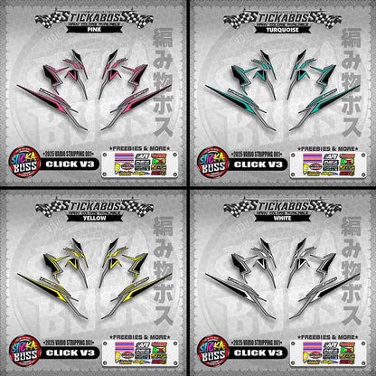 CLICK V3 STICKER DECALS ( 2025 VARIO STRIPPING 001 )【WITH FREEBIES】