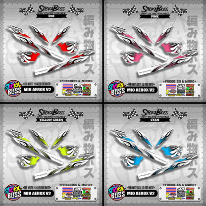MIO AEROX V2 DECALS ( FOR WHITE 2024 LED FIRE MOTIF )【WITH FREEBIES】