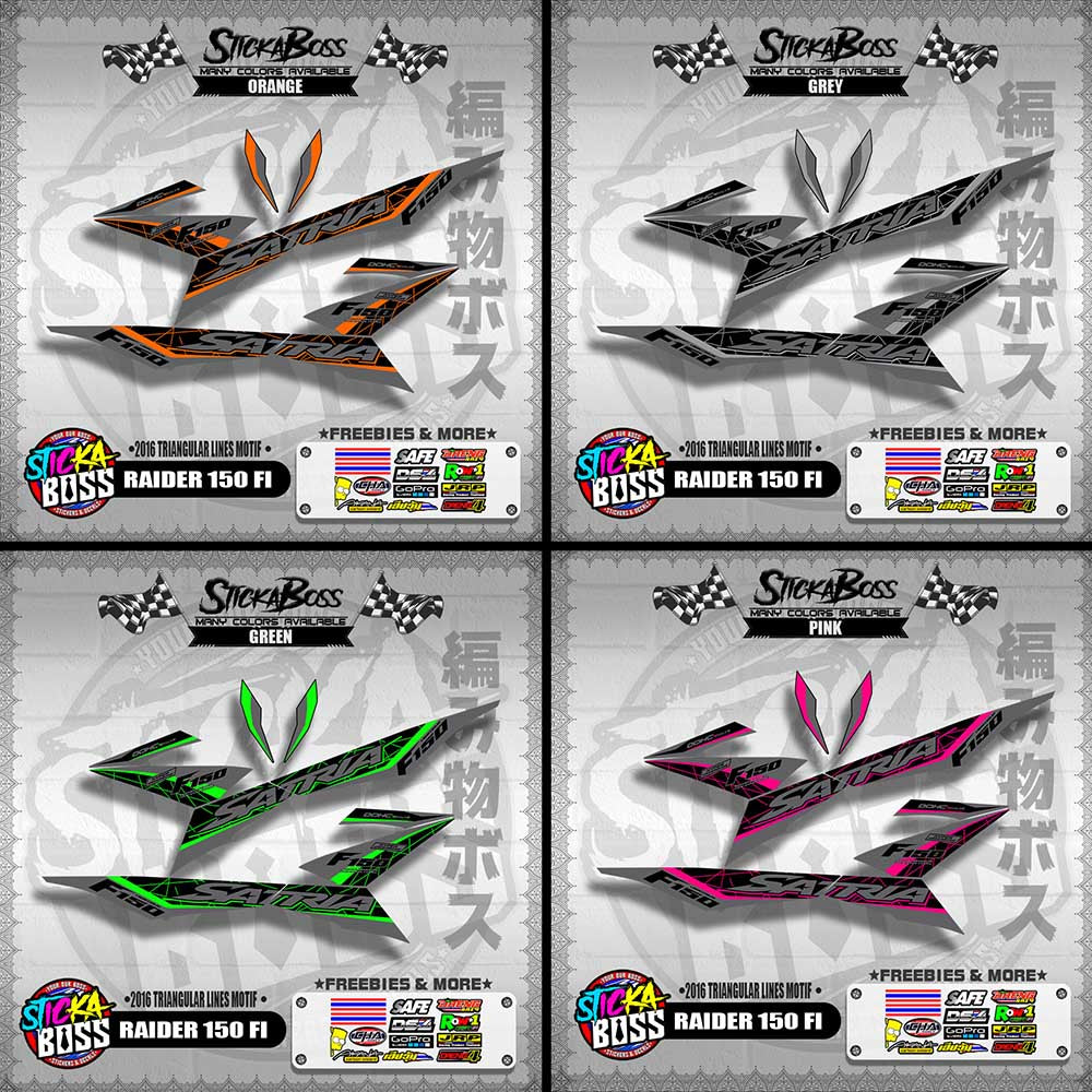 RAIDER 150 FI DECALS ( 2016 TRIANGULAR LINES MOTIF )【WITH FREEBIES】