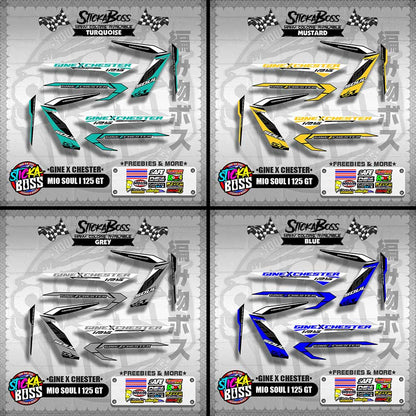 MIO SOUL I 125 GT DECALS ( GINE X CHESTER )【WITH FREEBIES】
