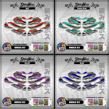 NMAX V2 DECALS ( 2024 MODERN HOTWHEELS )【WITH FREEBIES】
