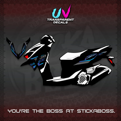 CLICK 125 V4 VARIO UV TRANSPARENT DECALS (2026 WHITE EDITION DESIGN) STICKER KITS By STICKABOSS