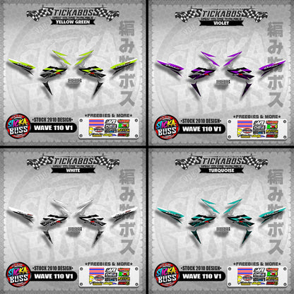 Honda Wave Dash 110r v1 Stock Decals (2010 Design)【WITH FREEBIES】 Rusi Swish Mono