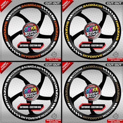 SKYDRIVE MAG STICKER SET ( 2 MAGS ) - CUSTOM 006 | VINYL WATERPROOF CUT-OUT DECALS