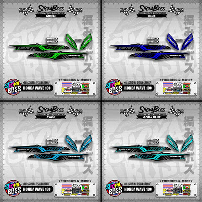 HONDA WAVE 100 DECALS ( CLASSIC MALAYSIAN GRUNGE )【WITH FREEBIES】