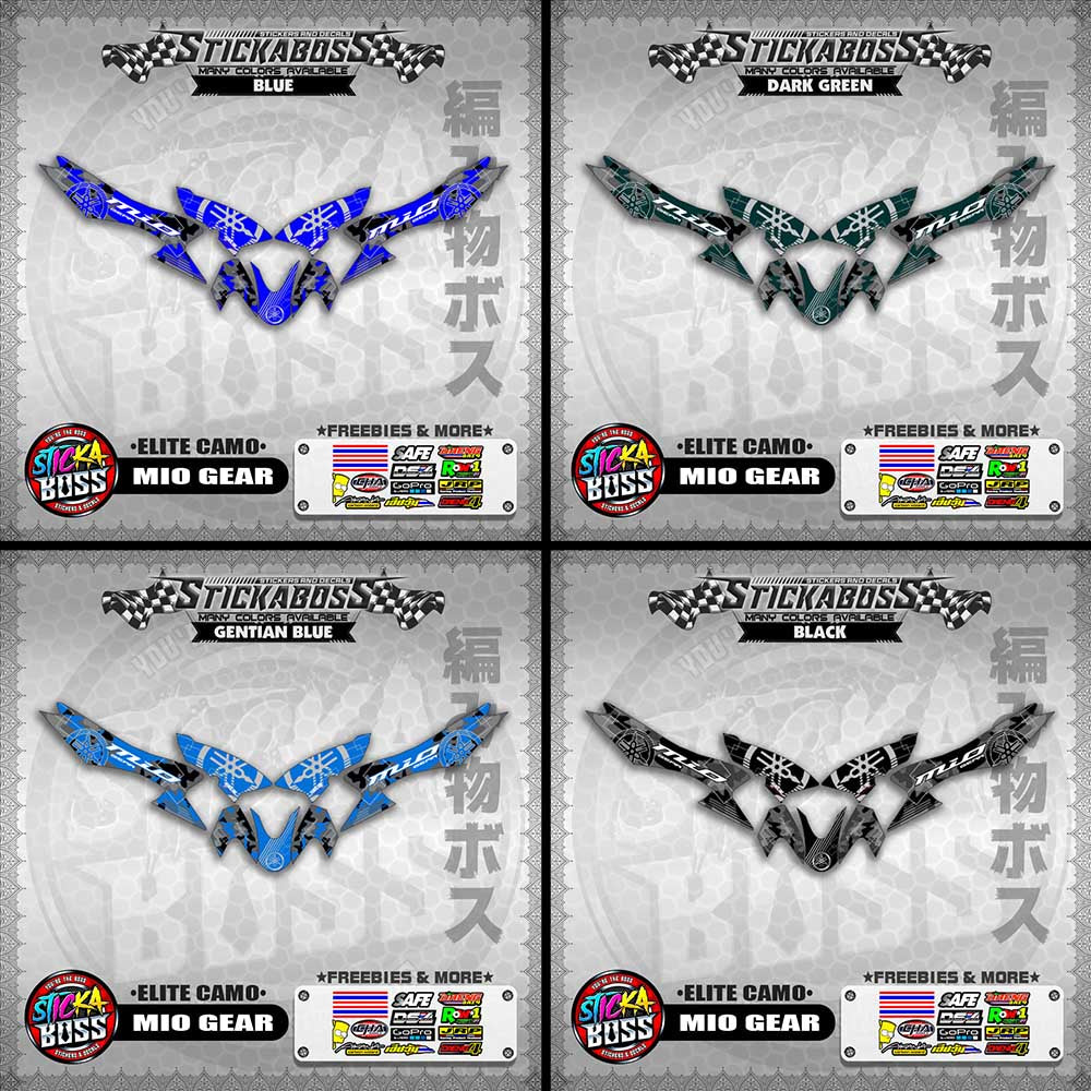 MIO GEAR STICKER DECALS ( ELITE CAMO )【WITH FREEBIES】