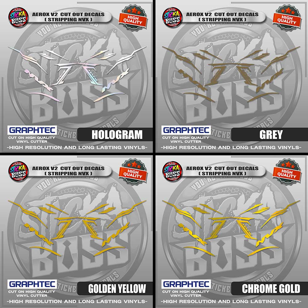 AEROX V2 CUT OUT DECALS ( STRIPPING NVX ) | VINYL WATERPROOF CUT-OUT STICKER DECALS